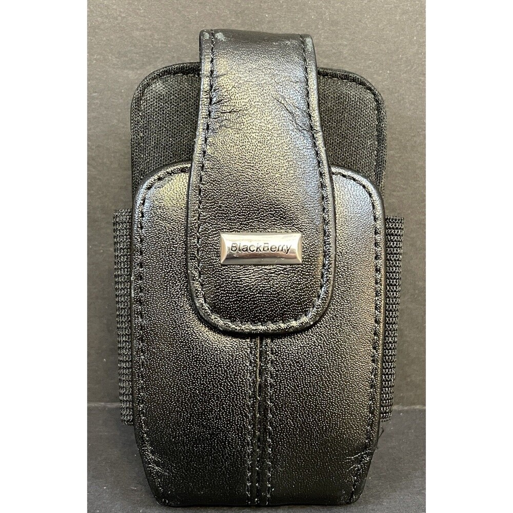 Vintage BLACKBERRY Black Leather Magnetic Belt Case w/Clip - Picture 2 of 5